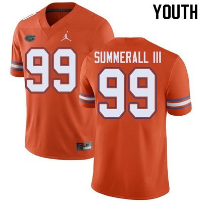 Youth Florida Gators #99 Lloyd Summerall III NCAA Jordan Brand Orange Authentic Stitched College Football Jersey QEL8362CC